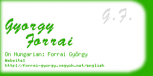 gyorgy forrai business card